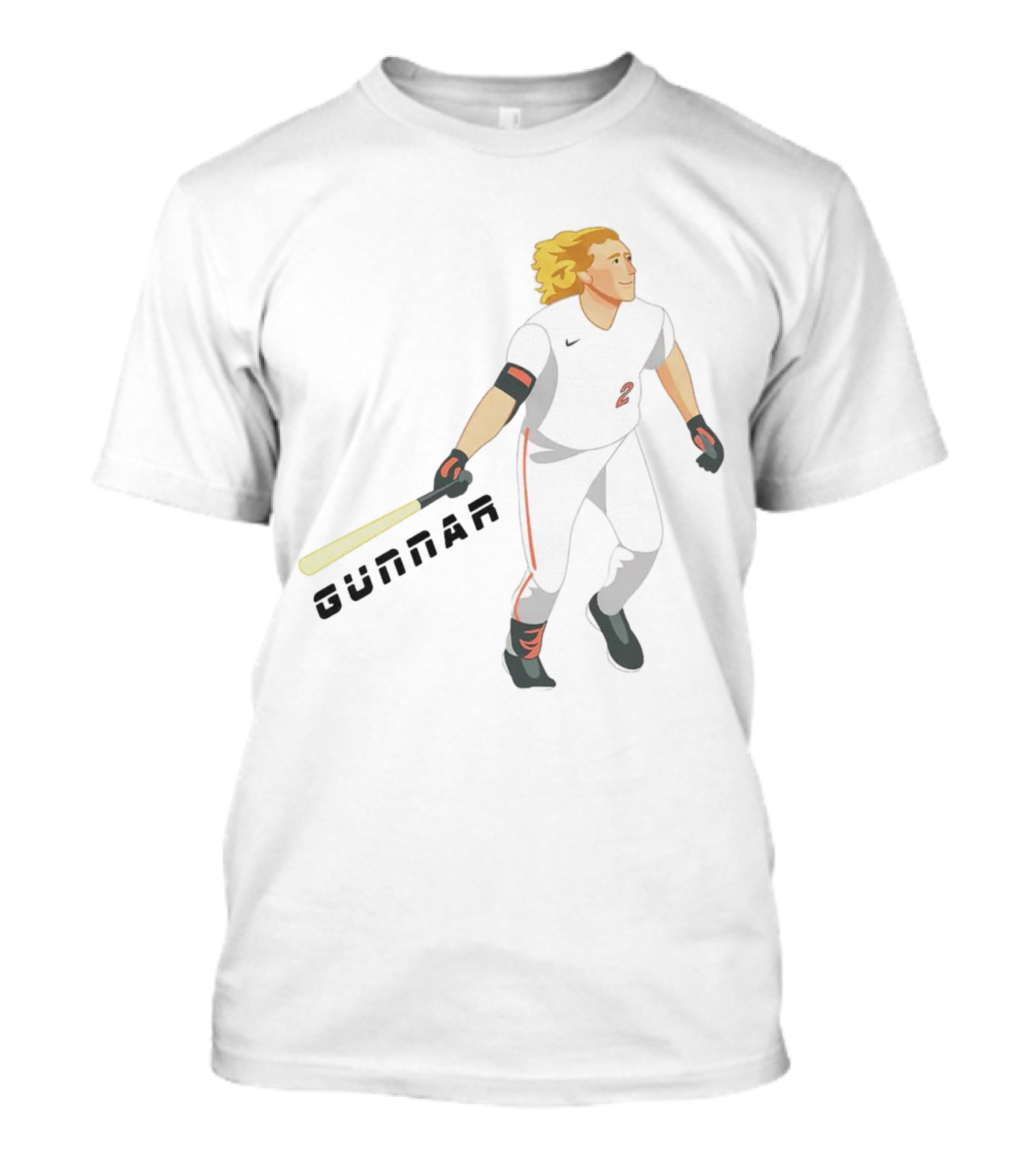 Gunnar Henderson Baltimore Orioles Cartoon Baseball Player T-Shirt