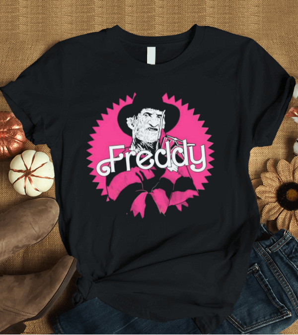 T-Shirt: Freddy Krueger Barbie Mashup Graphic Tee Pinkblack Striped Hat T-Shirt Freddy Krueger Barbie Mashup Graphic Tee Pinkblack Striped Hat T-Shirt