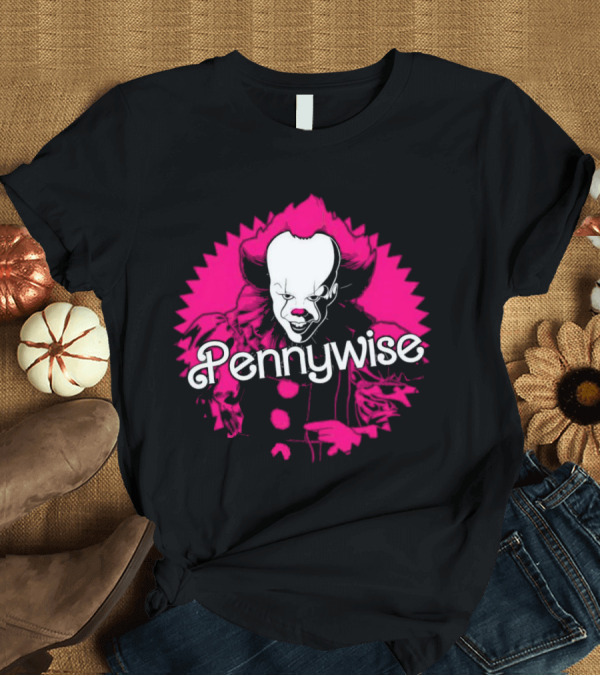 T-Shirt: Pennywise Clown Iconic Horror Character Neon Pink T-Shirt Pennywise Clown Iconic Horror Character Neon Pink T-Shirt