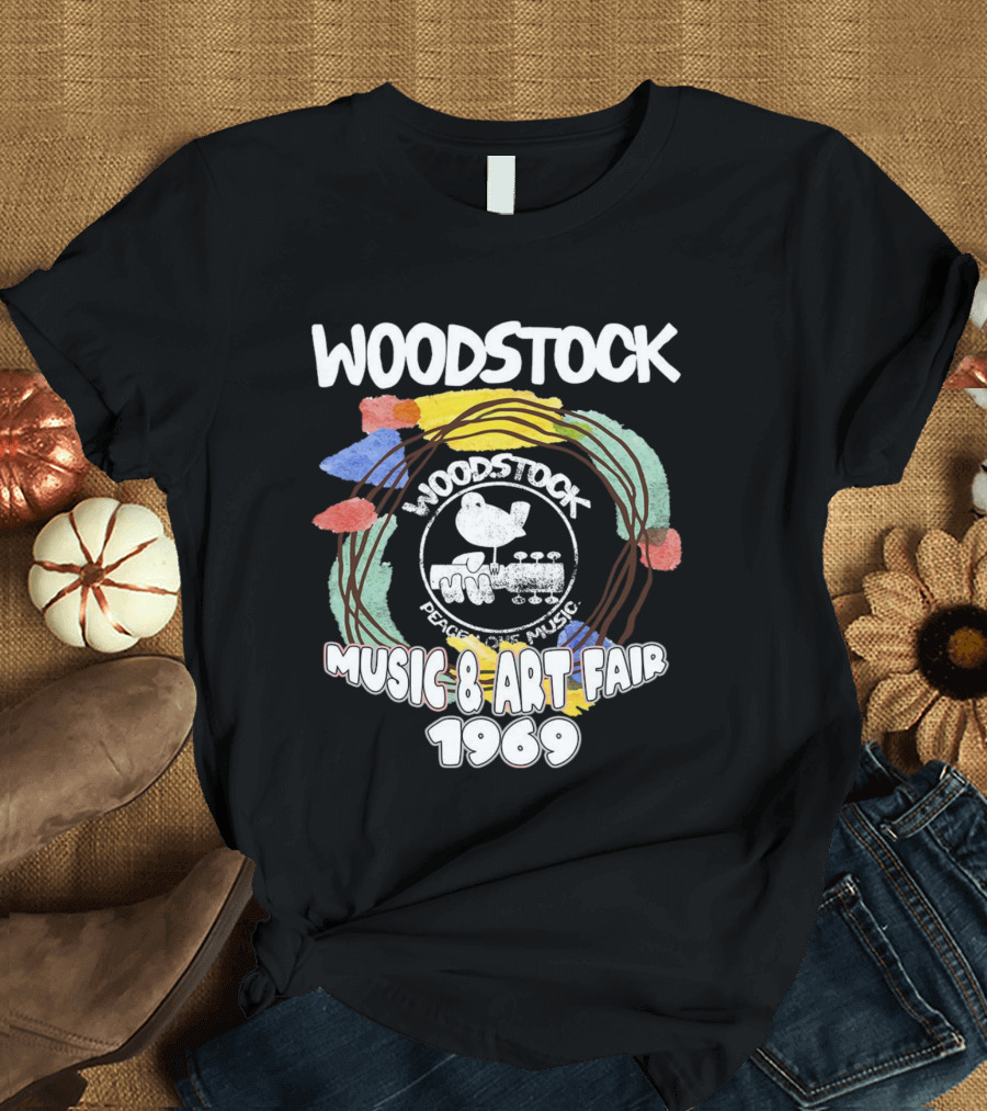 WOODSTOCK Music and Art Fair 1969 Peace and Music T-Shirt