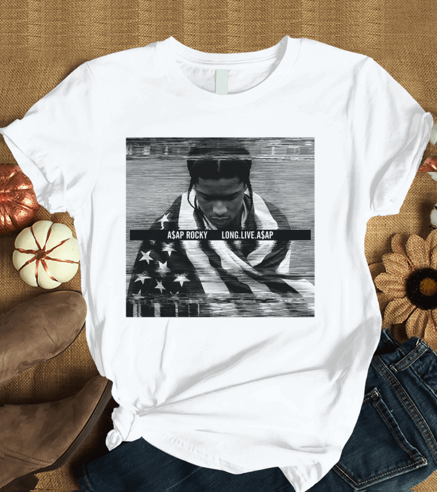 ASAP Rocky Wrapped in American Flag Long Live ASAP T-Shirt