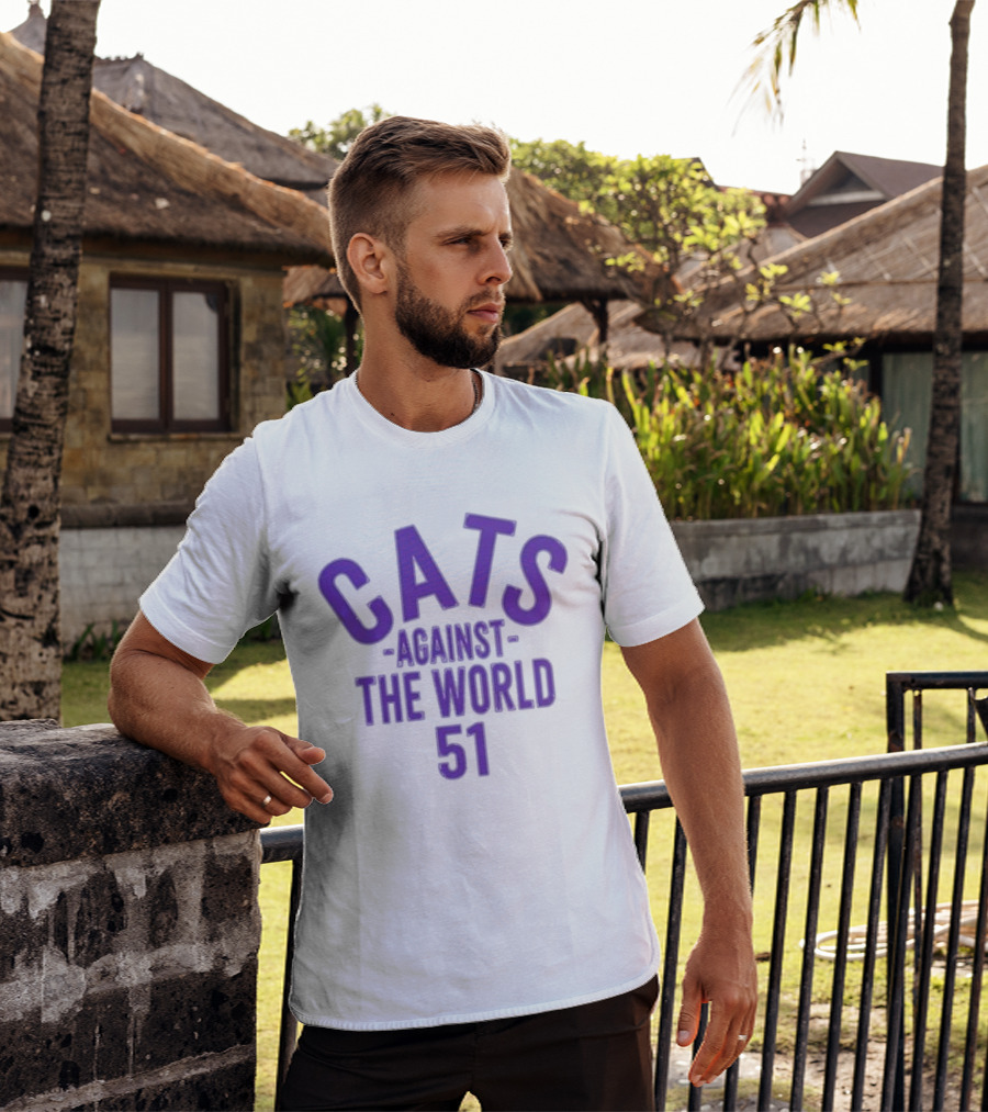 Northwestern Coaches Cats Against The World 51 Retro Purple T-Shirt