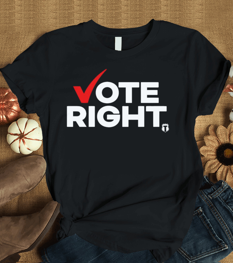 VOTE RIGHT Checkmark Logo with T Shield T-Shirt