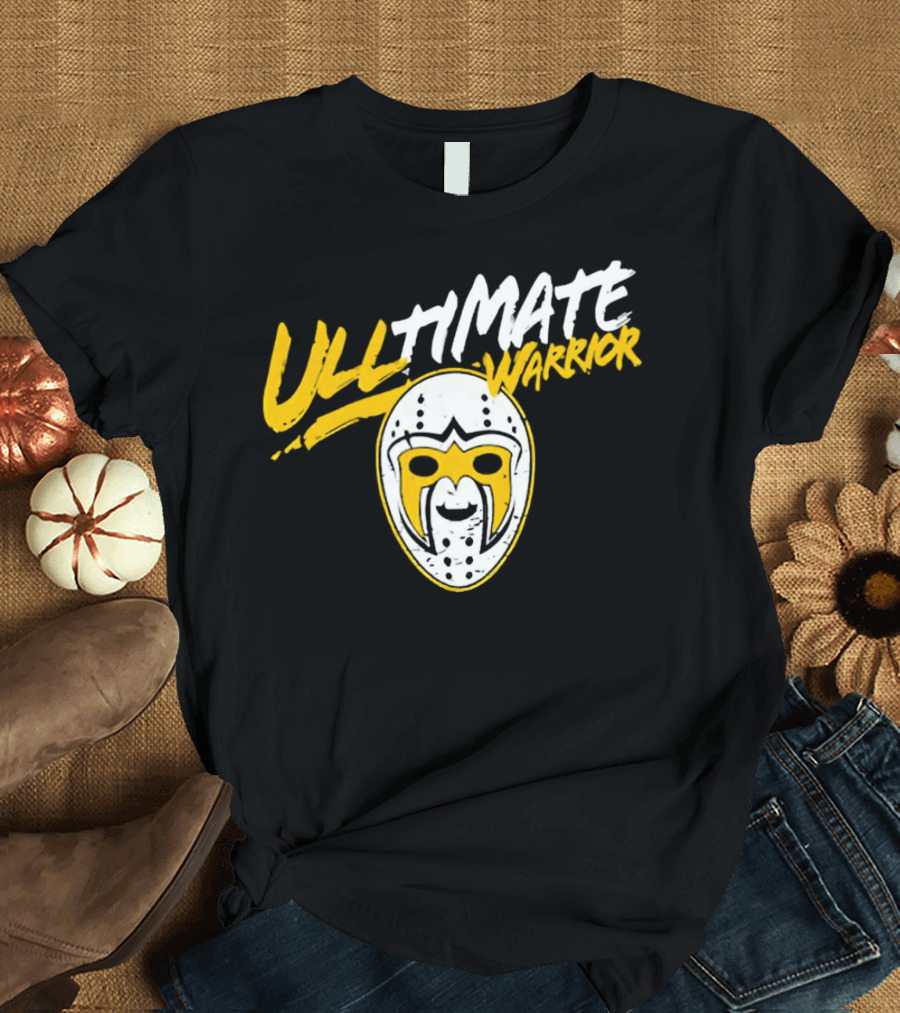 Boston Bruins Linus Ullmark Ultimate Warrior Mask T-Shirt