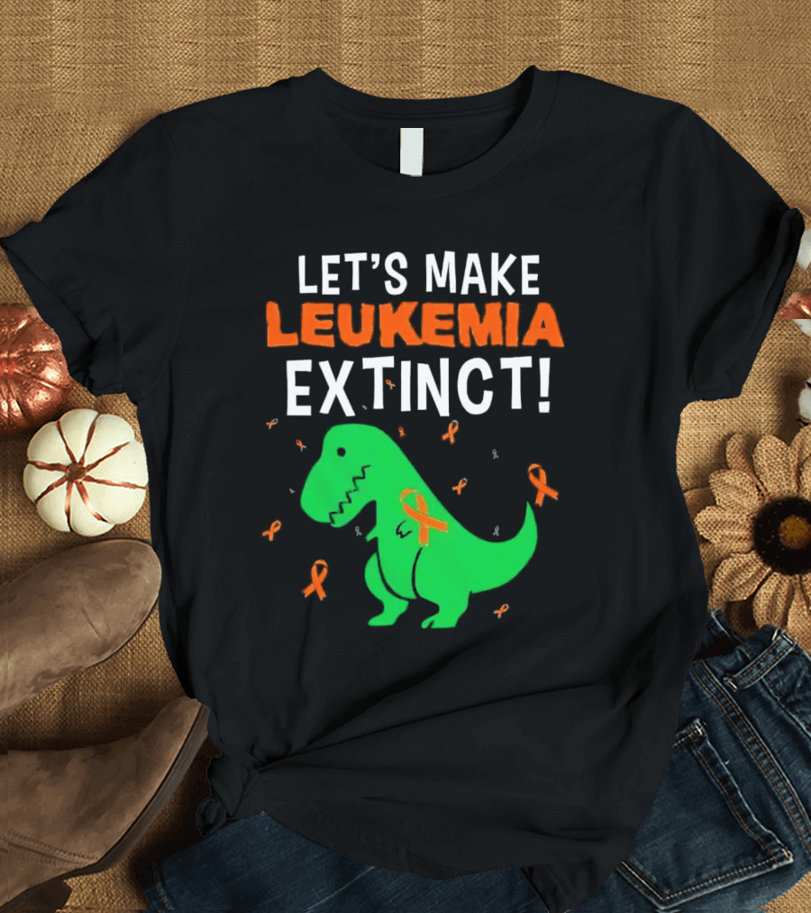 Let's Make Leukemia Extinct Dinosaur with Orange T-Shirt