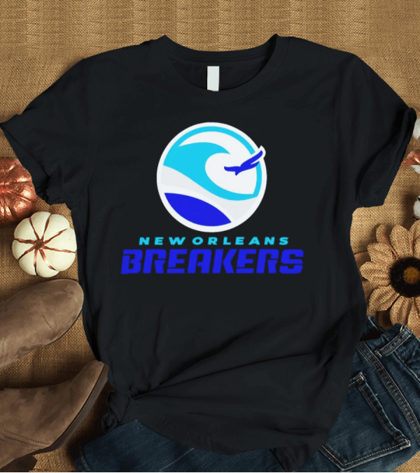 T-Shirt: New Orleans Breakers Authentic Sideline Wave Logo Sportswear T-Shirt New Orleans Breakers Authentic Sideline Wave Logo Sportswear T-Shirt