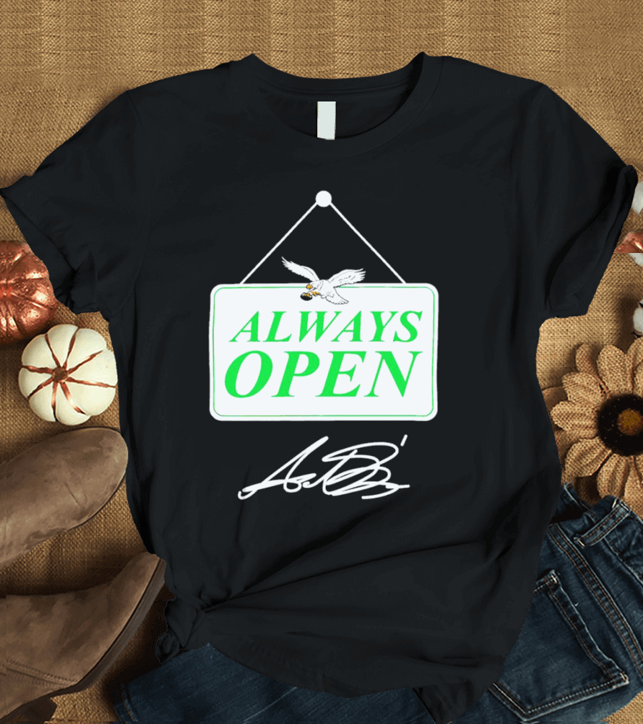 Eagles Autism Foundation Always Open Sign with Eagle and Signature T-Shirt