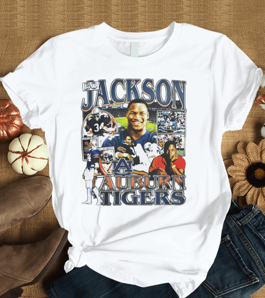 Bo Jackson Auburn Tigers #34 Sports Collage T-Shirt