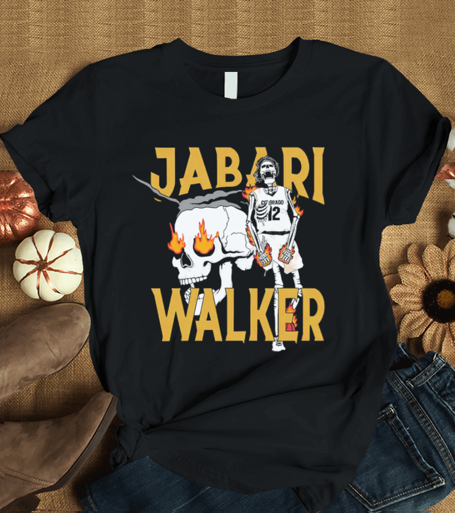 Jabari Walker Colorado Basketball Skull and Flames T-Shirt