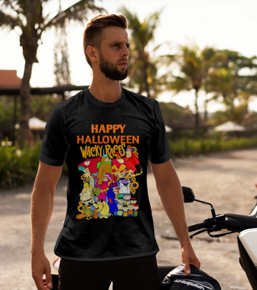 Happy Halloween Wacky Races Characters T-Shirt