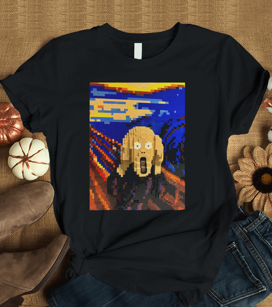 The Lego Scream Edvard Munch Mosaic T-Shirt