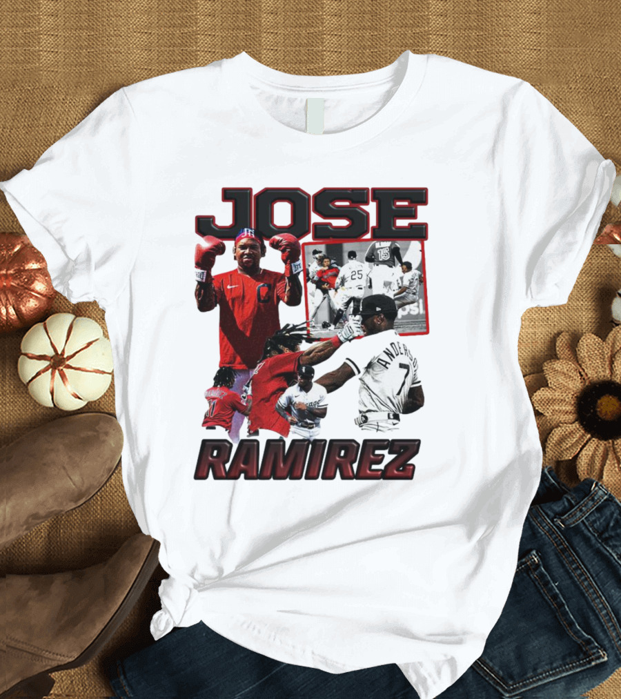 Jose Ramirez Cleveland Guardians Down Goes Anderson Boxing Moments T-Shirt