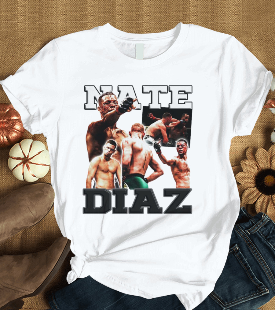 Nate Diaz MMA Fight Collage T-Shirt