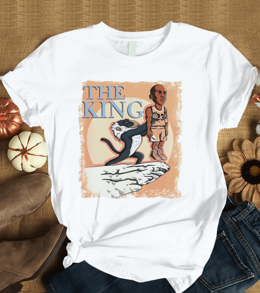 The King Michael Jordan Simba Parody with Rafiki and Basketball Jersey T-Shirt