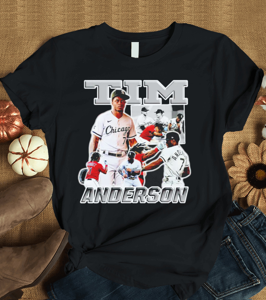 Tim Anderson Chicago White Sox Baseball Collage T-Shirt