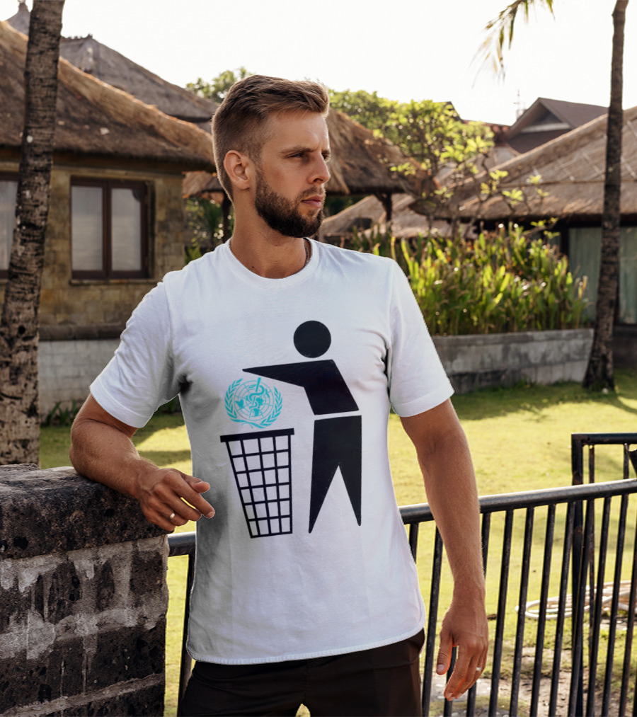 Bin The WHO Emblem Discard Gesture T-Shirt