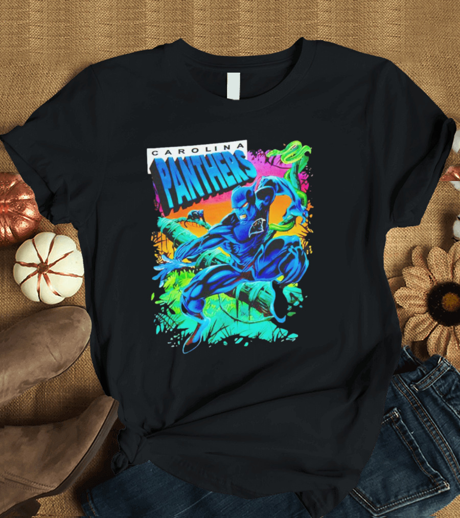 Carolina Panthers Black Panther Jungle Action T-Shirt