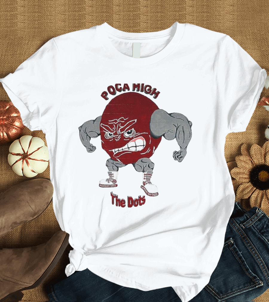 POCA HIGH The Dots Mascot with Muscular Arms and Sneakers T-Shirt