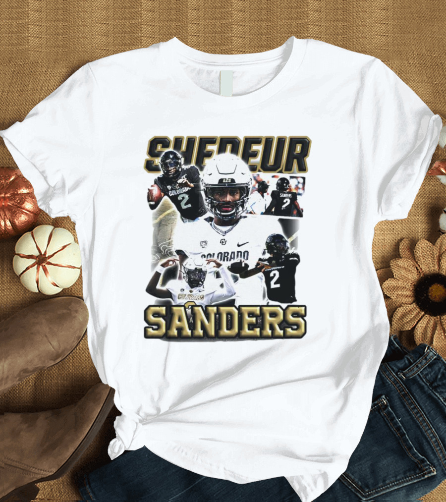 Shedeur Sanders Colorado Football Player Collage T-Shirt
