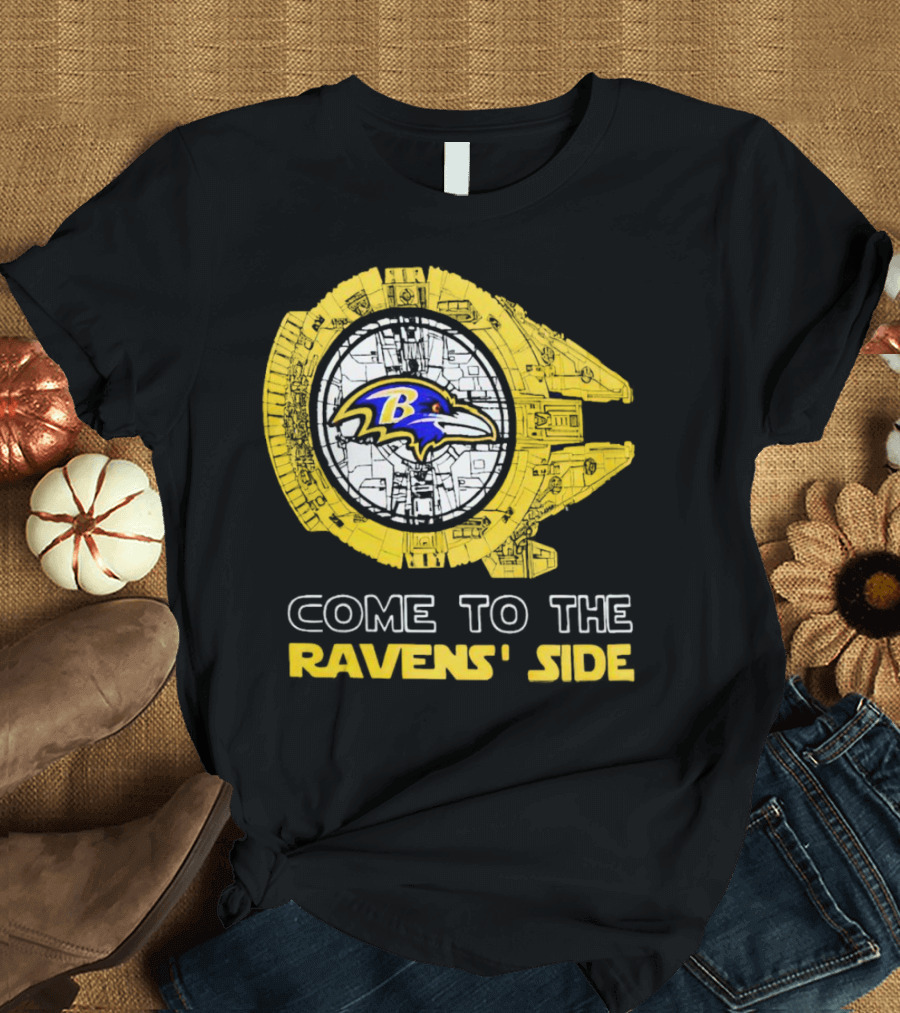 Come to the Ravens' Side Baltimore Ravens Star Wars Mashup T-Shirt