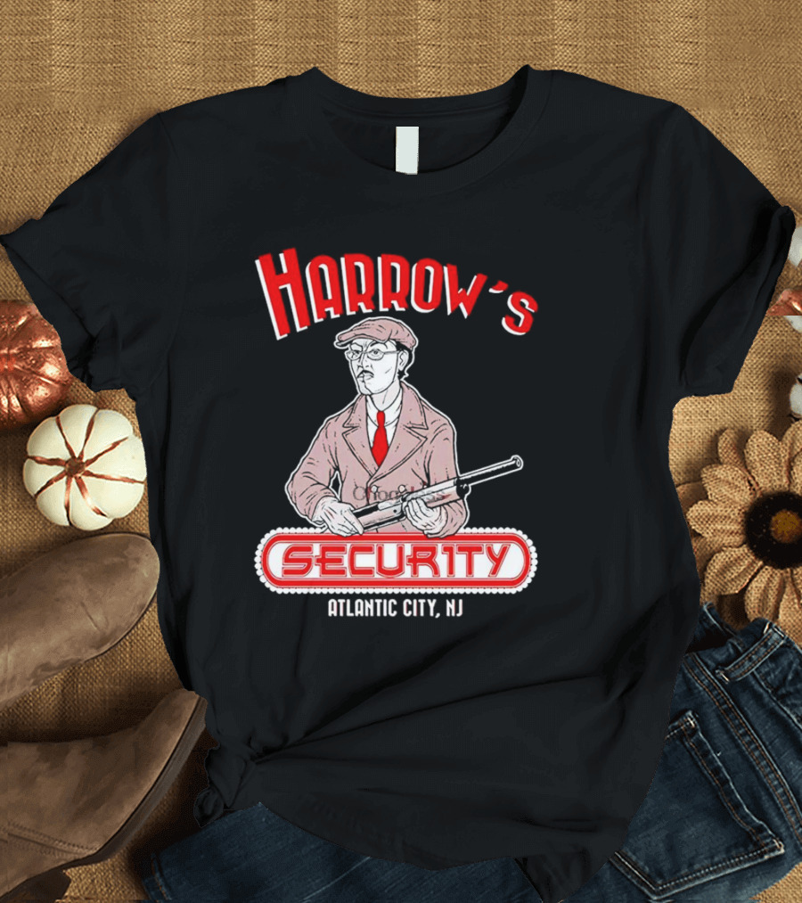 Harrow's Security Atlantic City NJ Vintage Style Gangster T-Shirt