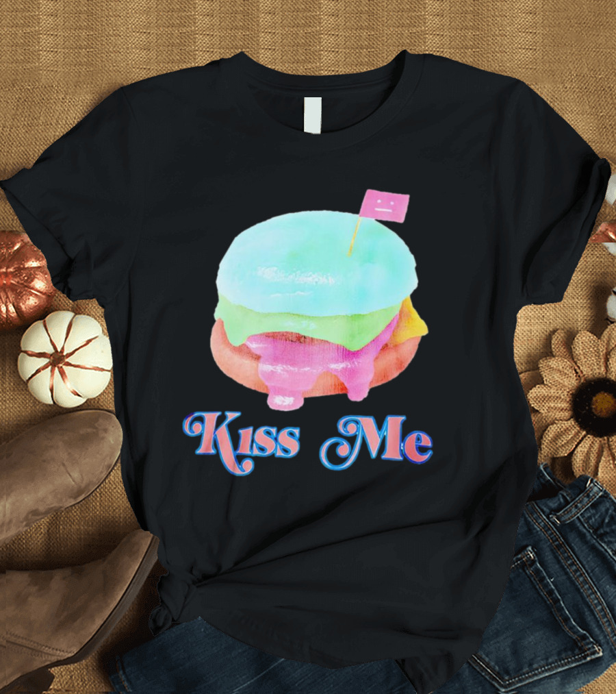 Kiss Me Pastel Burger Flag T-Shirt