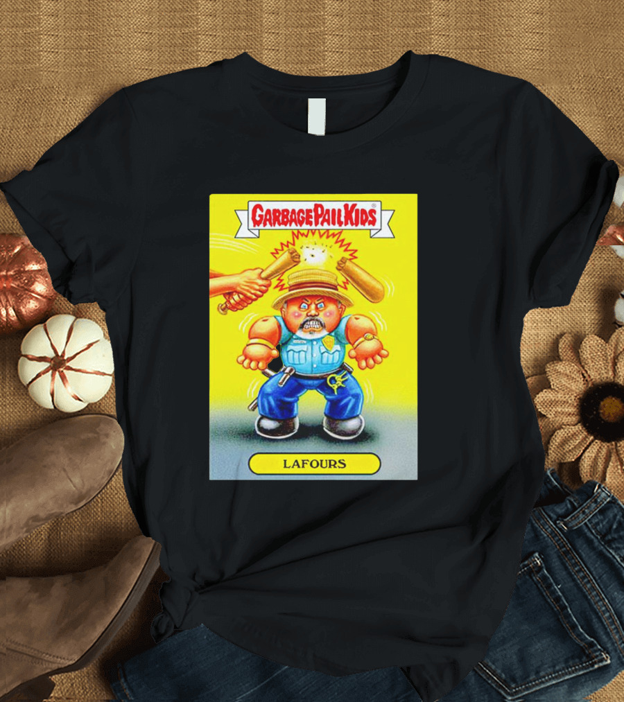 Garbage Pail Kids LaFours Yellow Background Funny Card T-Shirt