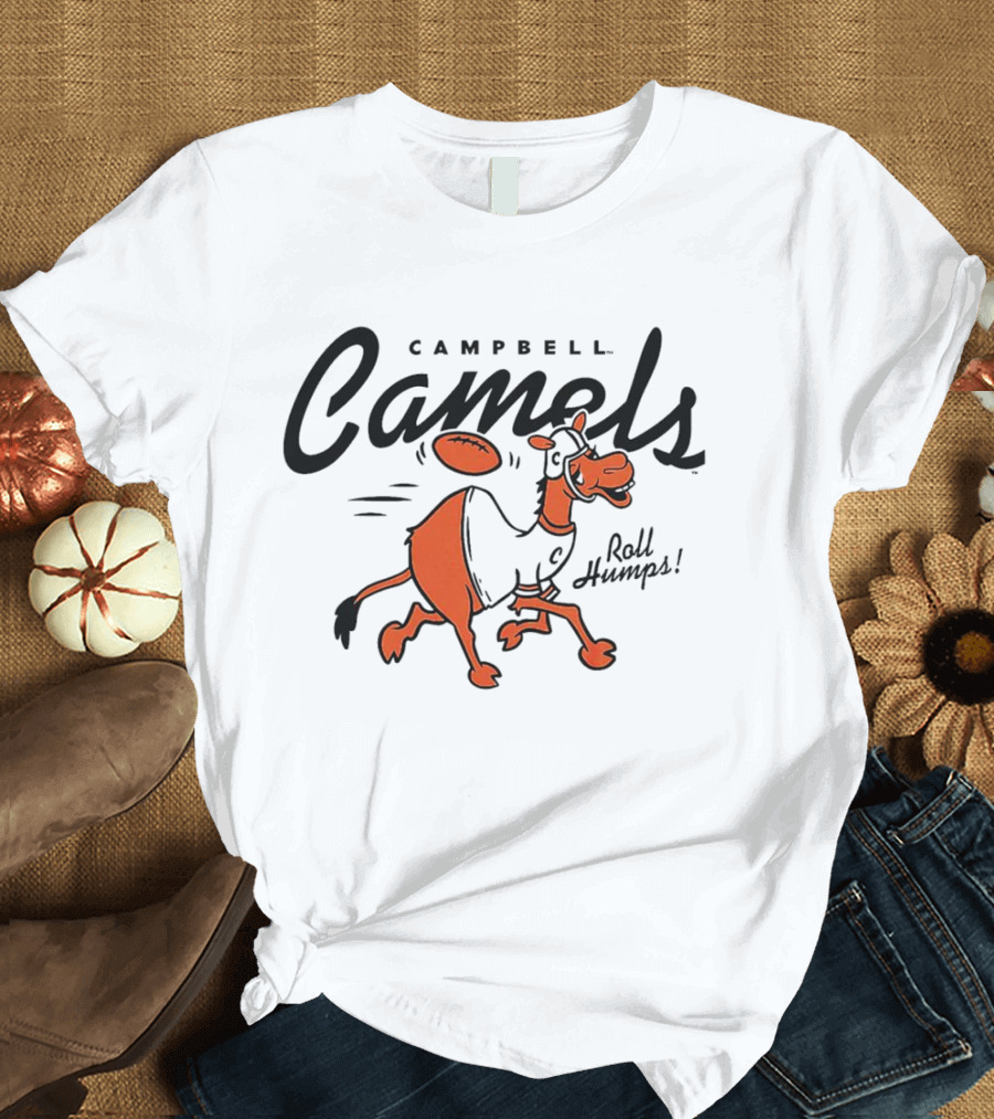 Campbell Camels Roll Humps Football Cartoon T-Shirt