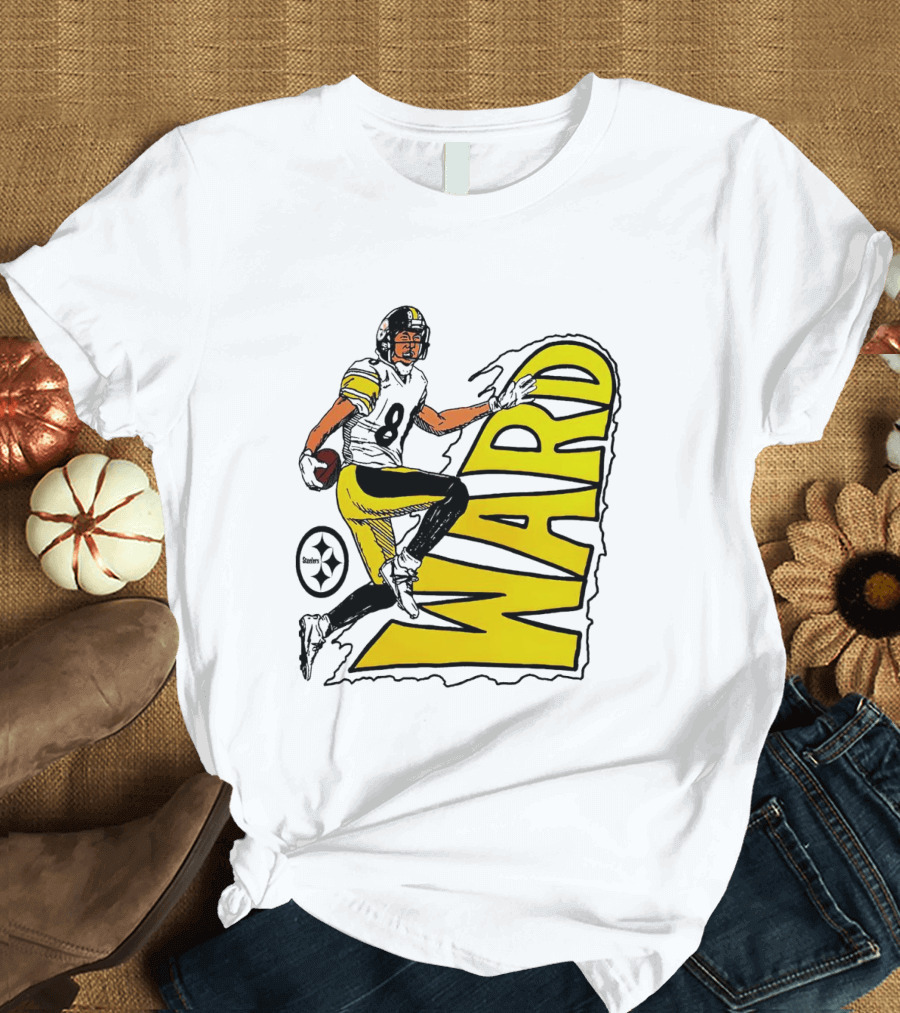 Hines Ward Pittsburgh Steelers Ward 86 Caricature Player NFL Football T-Shirt