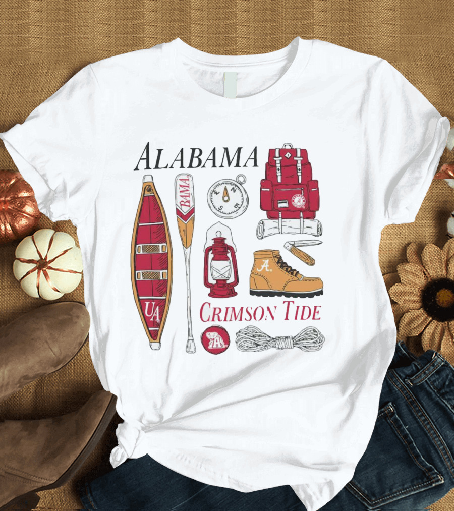 Alabama Crimson Tide Camping Gear and Outdoor Adventure Essentials T-Shirt