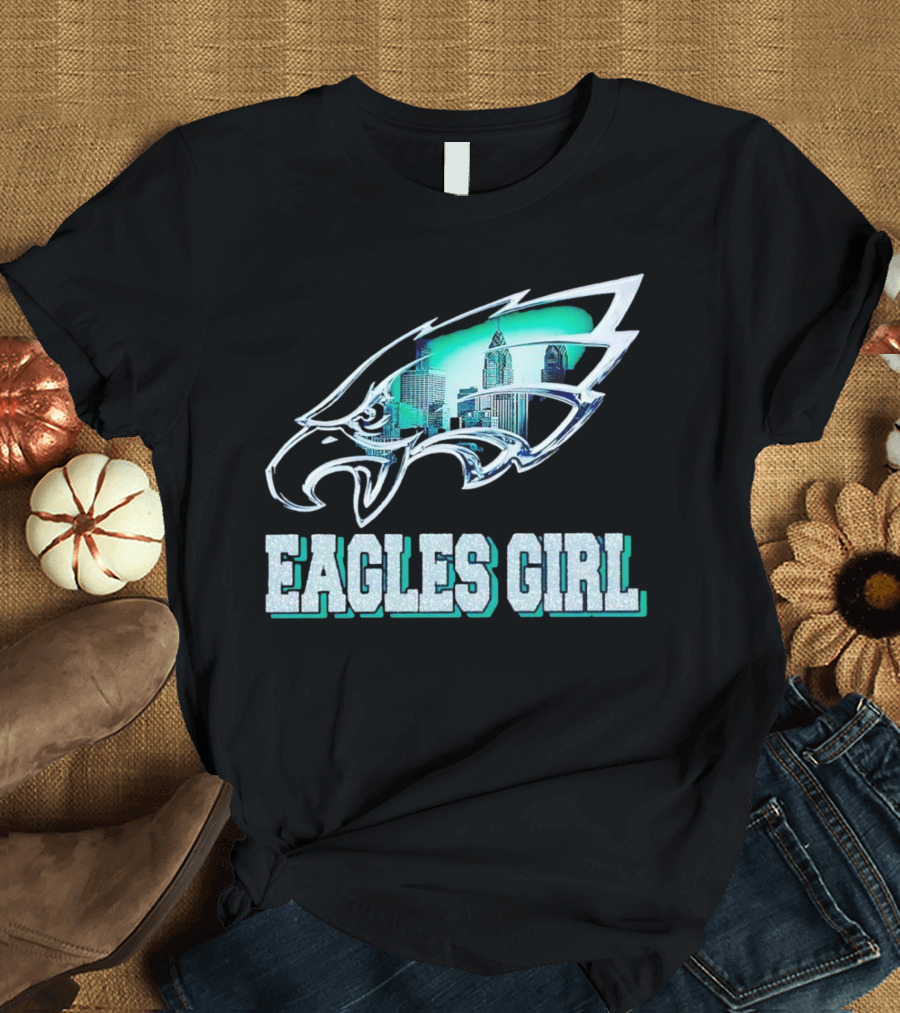 Eagles Girl Philadelphia Skyline Fly Eagles Fly T-Shirt