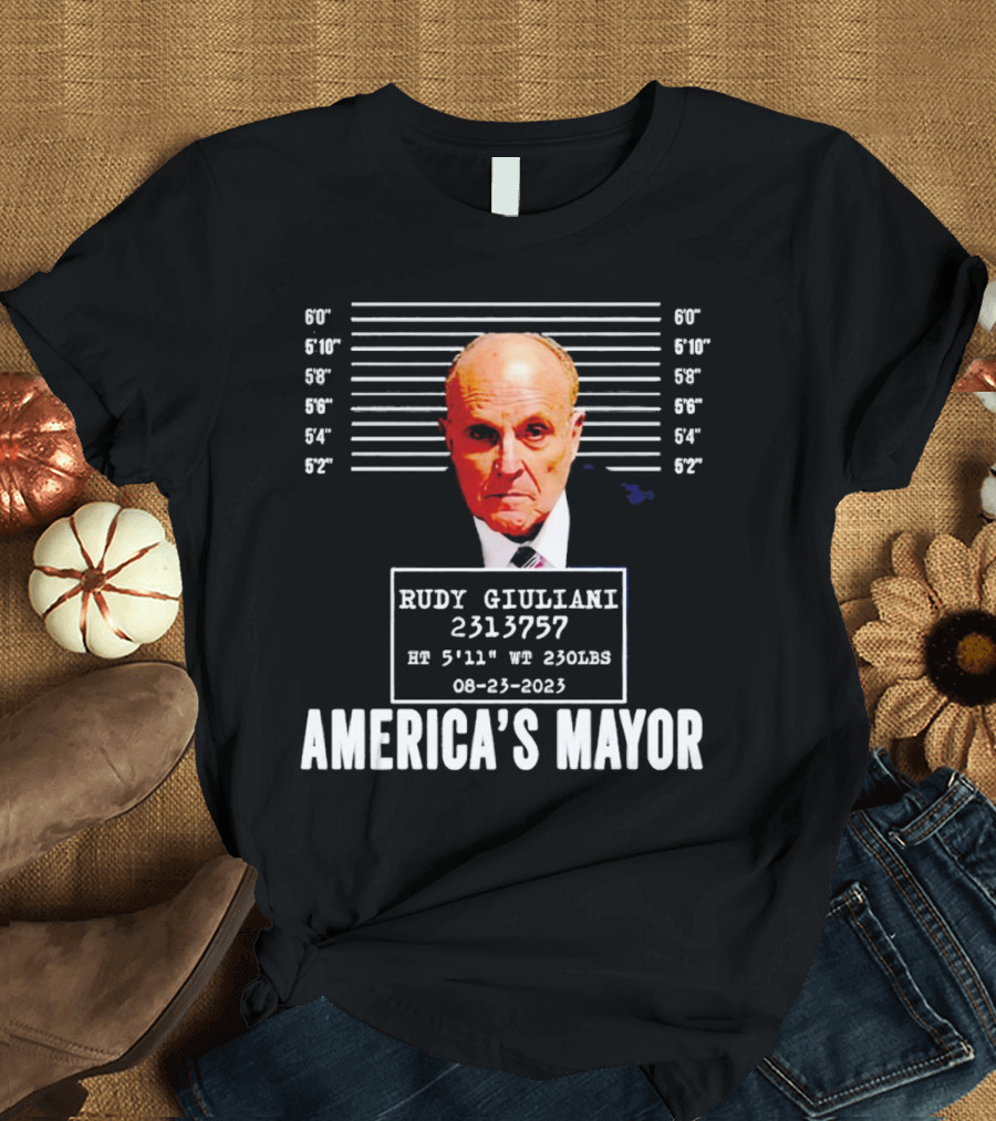 Rudy Giuliani America's Mayor Mugshot Parody 08-23-2023 T-Shirt