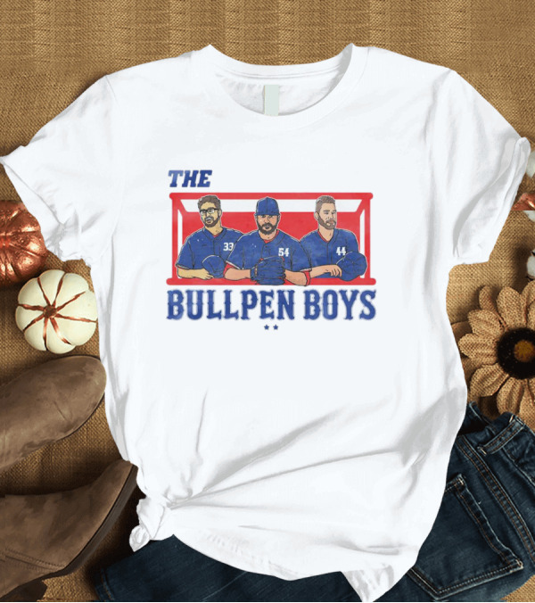 T-Shirt: The Bullpen Boys Texas Rangers Pitchers Trio T-Shirt The Bullpen Boys Texas Rangers Pitchers Trio T-Shirt