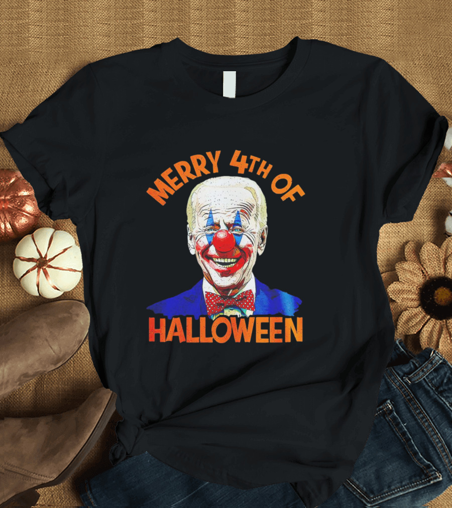 Merry 4th of Halloween Biden Clown T-Shirt