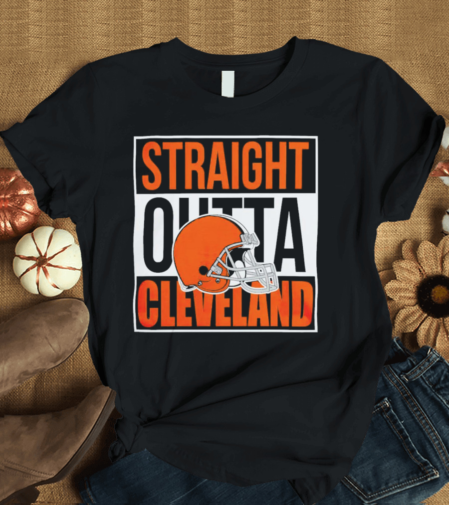Cleveland Browns Straight Outta Cleveland Helmet T-Shirt