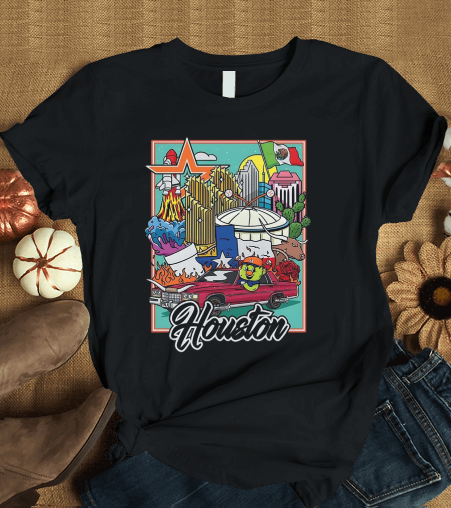 Houston Astros TwoSton Cityscape and Culture Montage T-Shirt