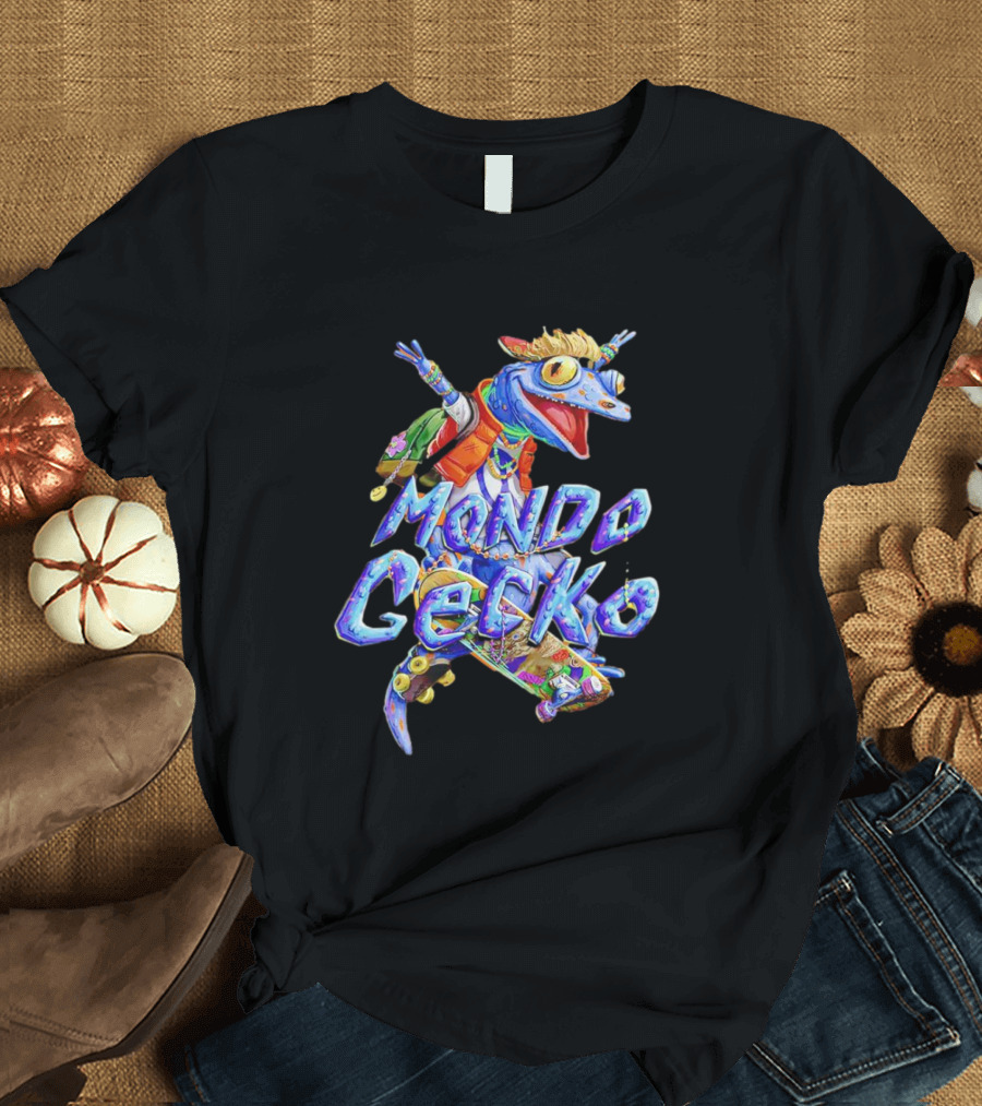 Teenage Mutant Mayhem Mondo Gecko Colorful Skater Adventure T-Shirt