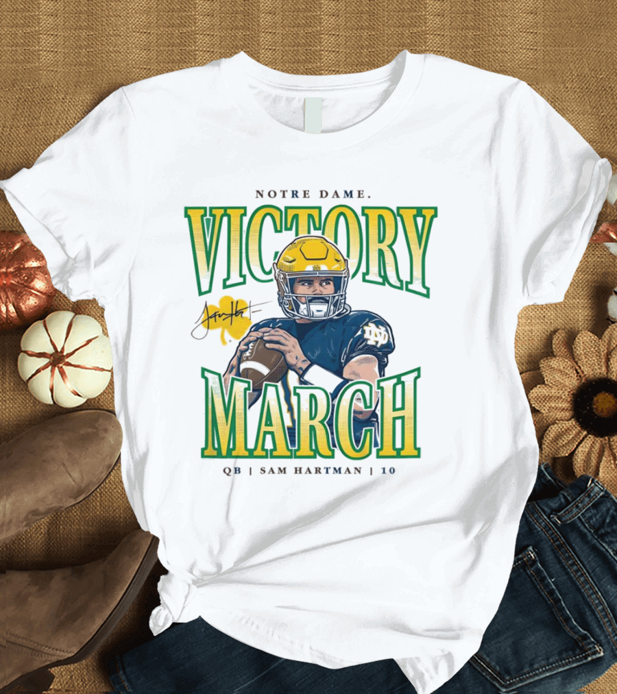 Notre Dame Victory March Sam Hartman QB 10 T-Shirt
