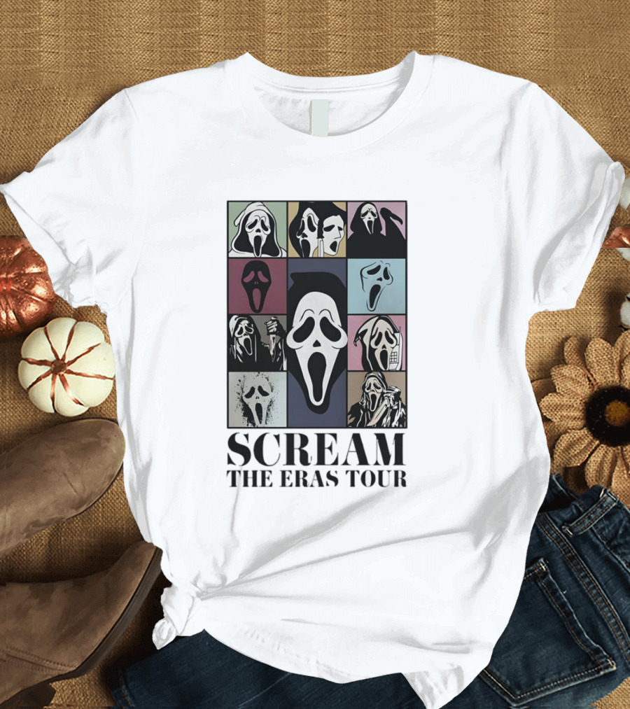 Scream Ghost Face The Eras Tour Halloween Multicolor Pop T-Shirt