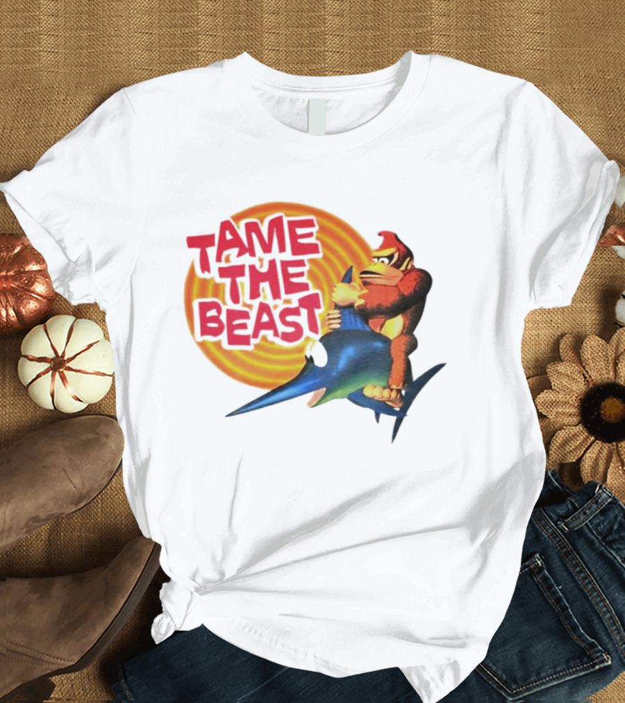 Tame The Beast Donkey Kong Riding Swordfish T-Shirt