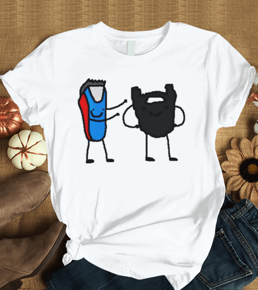 Clipps and Beard Clippers and Facial Hair Cartoon T-Shirt