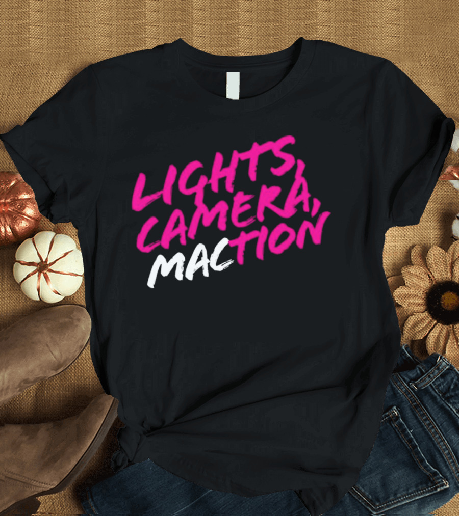 Lights Camera Maction Bold Neon Pink T-Shirt