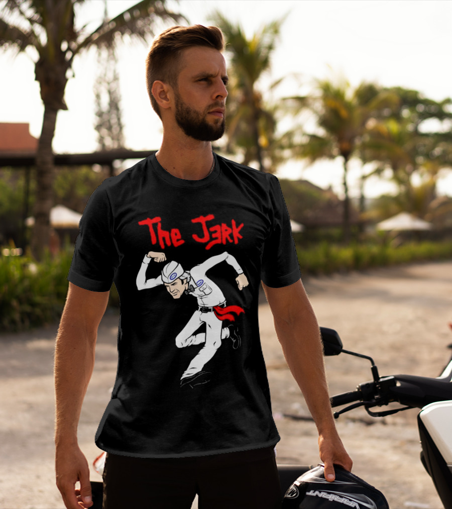 The Jerk Classic Cartoon Style Character In Red And White T-Shirt