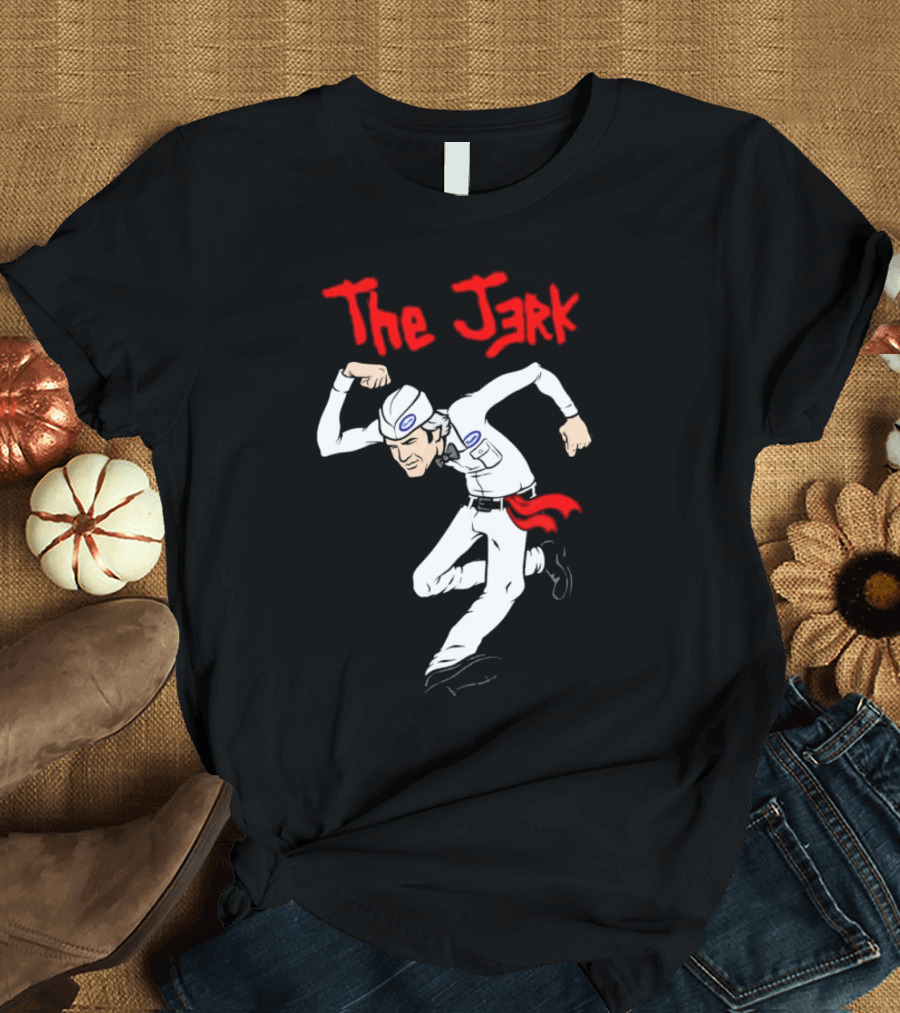 The Jerk Classic Cartoon Style Character in Red and White T-Shirt