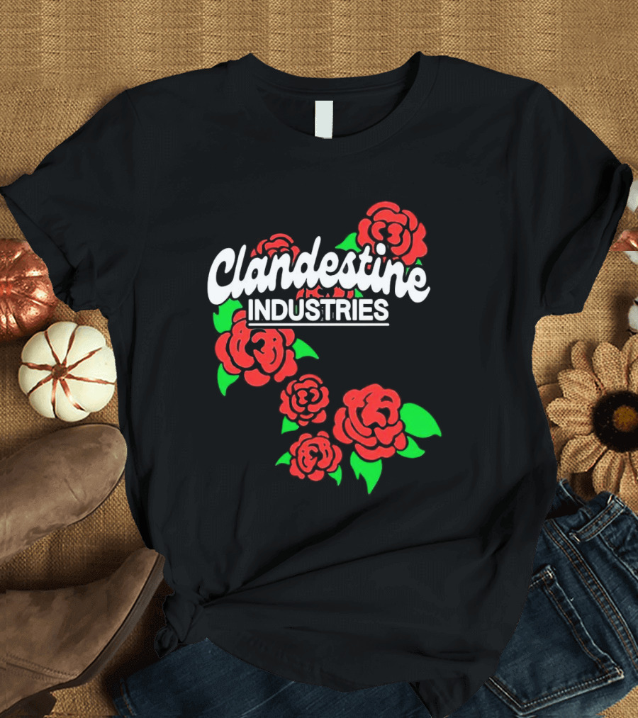 Clandestine Industries Intricate Brand of Roses T-Shirt