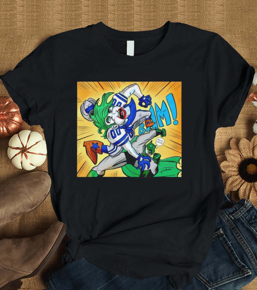 Dallas Sucks Joker vs Batman Comic Style BAM Speech Bubble T-Shirt