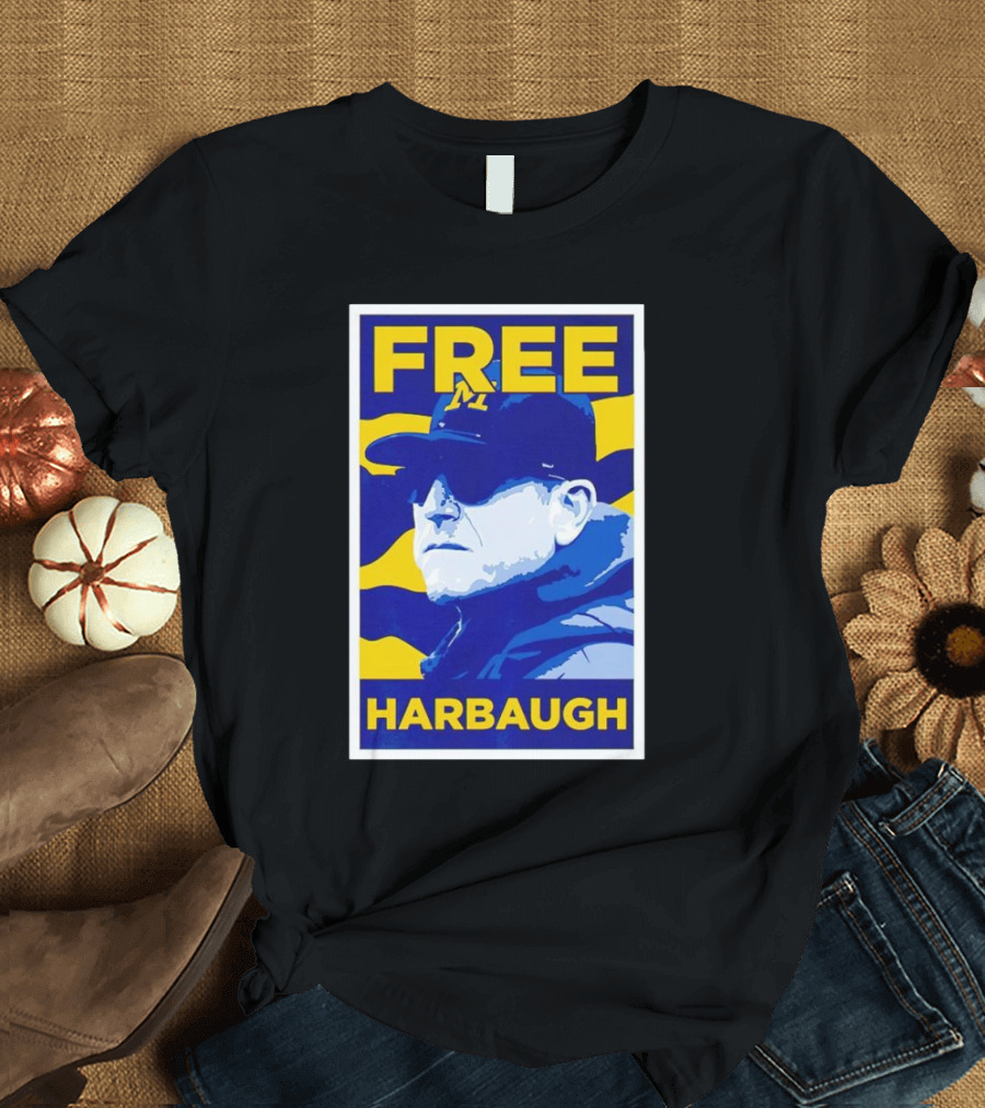 Free Harbaugh Michigan Wolverines Coach Insider T-Shirt