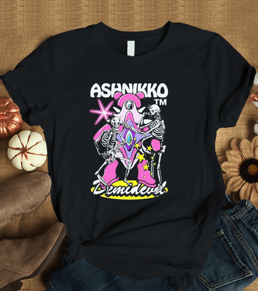 Ashnikko Demidevil Skeleton Starry Eyeball Creature with Skeletons T-Shirt