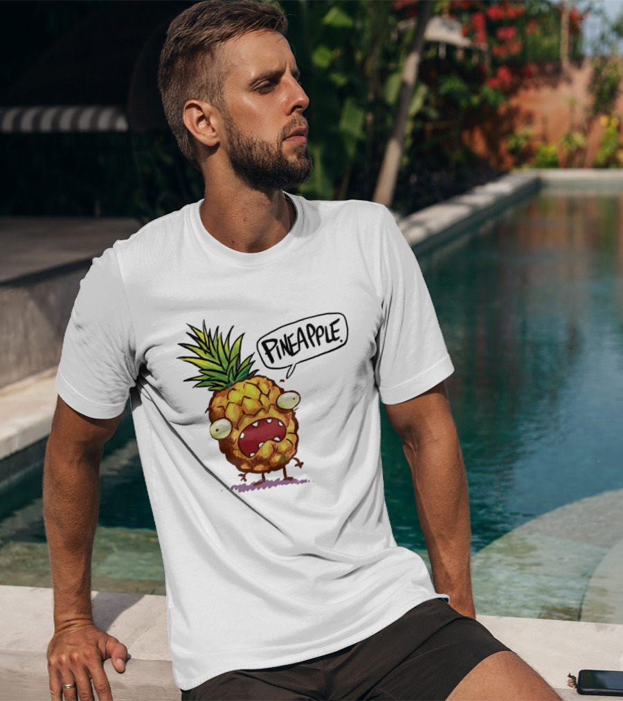 Pineapple Cute Pineapple With Cartoon Face And Funny Expression T-Shirt