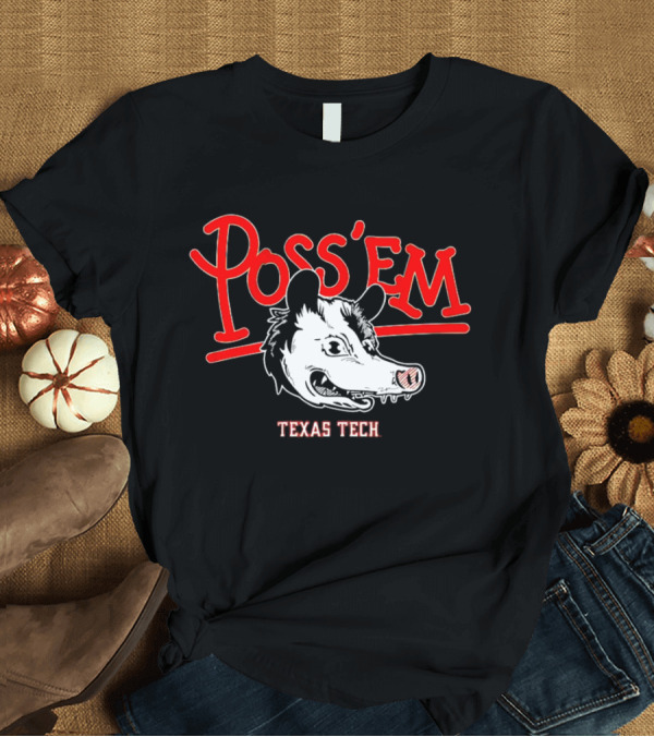 T-Shirt: Poss’em Texas Tech Red Raiders Rally Possum Football T-Shirt Poss’em Texas Tech Red Raiders Rally Possum Football T-Shirt
